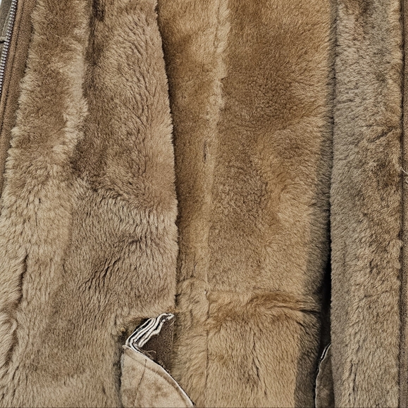 DAREK SIMSEK Collectione SZ-L,leather sheepskin coat with natural fur hood - Picture 8 of 12